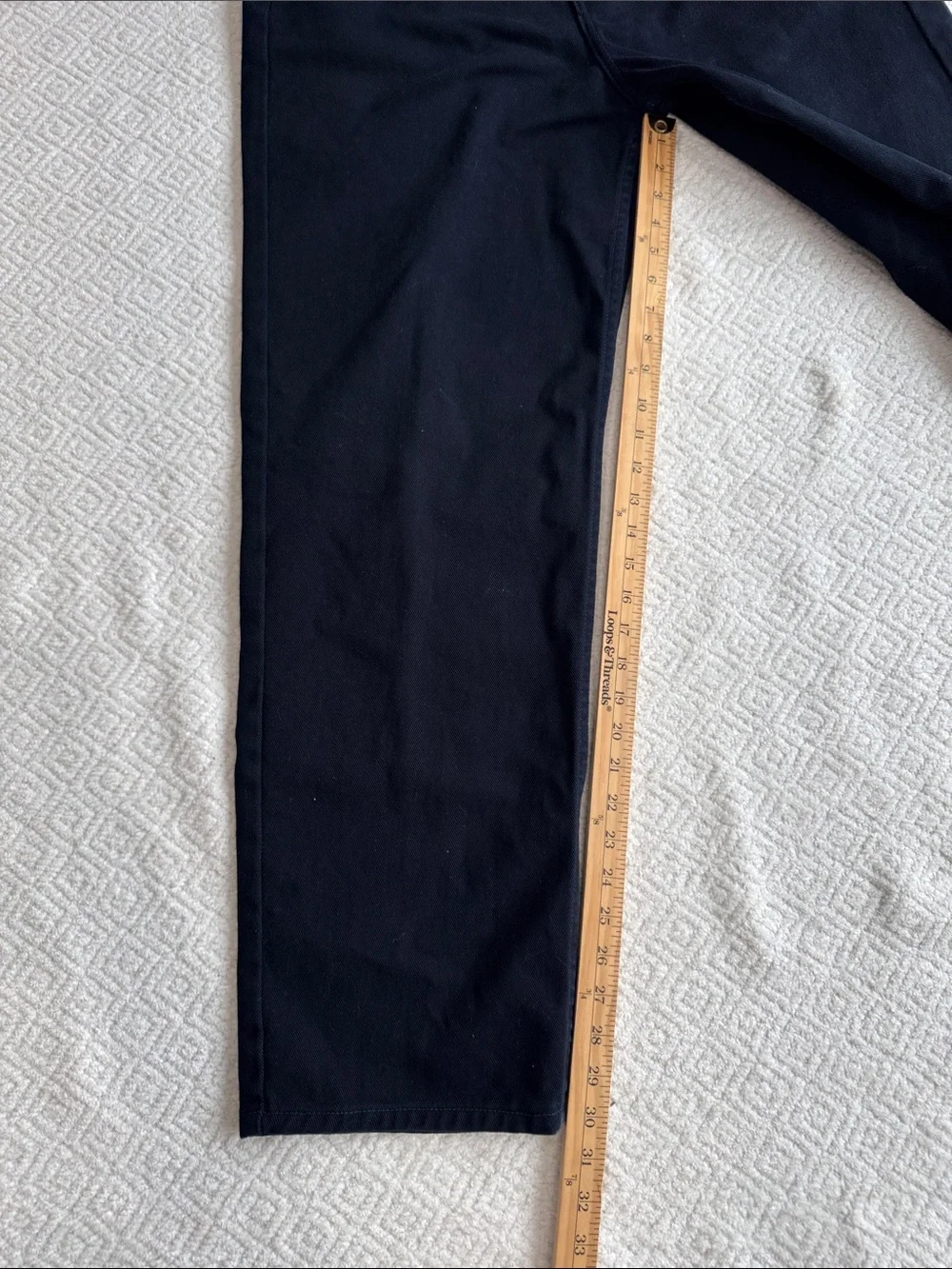 Platini Men's Straight-Leg Jeans in Black Sz 38X30 100% Cotton